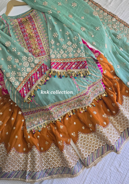 Chiffon Gharara Set