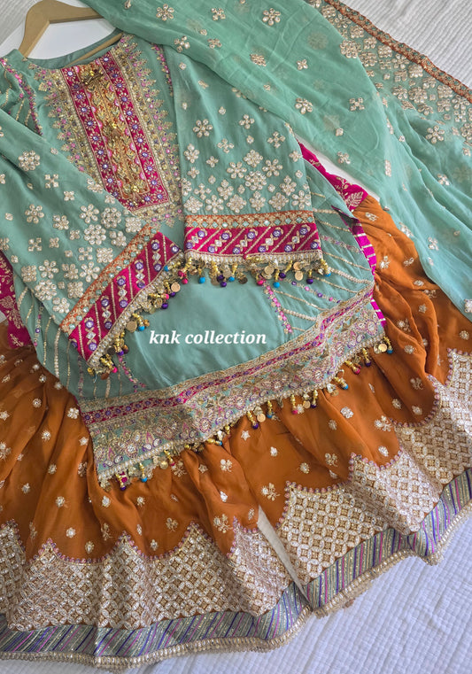 Chiffon Gharara Set