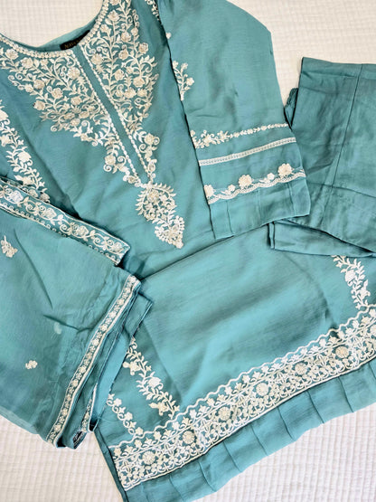 EMB CHIFFON OUTFIT