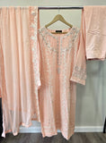 EMB CHIFFON SUIT