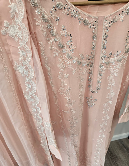EMB CHIFFON SUIT