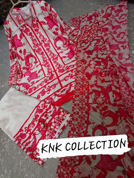 3pc Printed Silk
