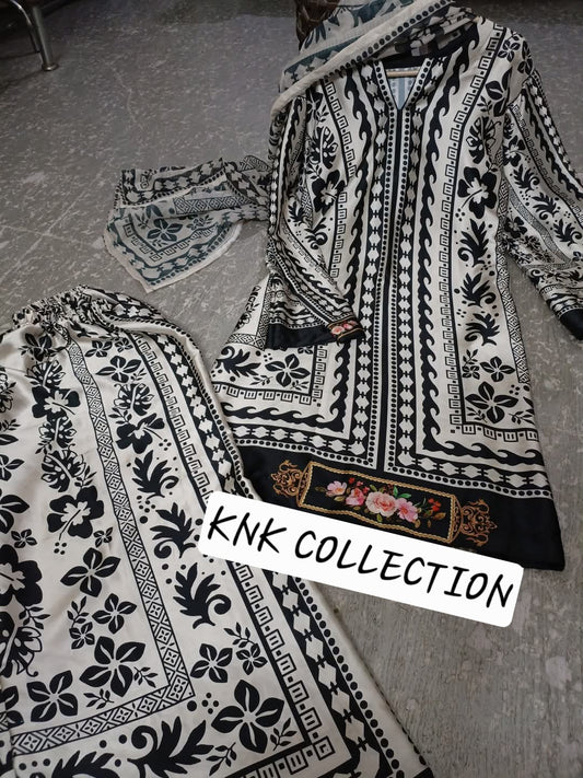 3pc Printed Silk