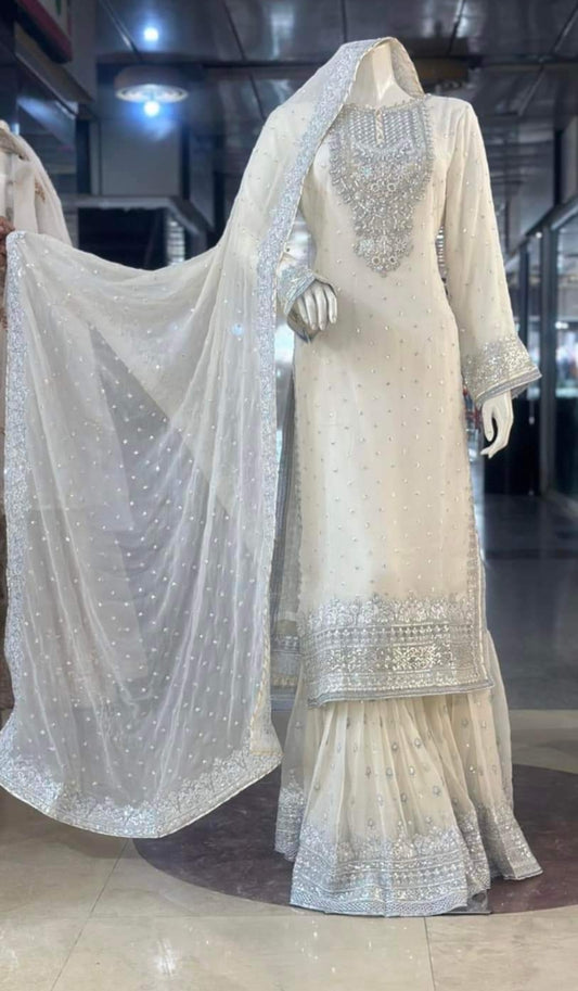 CHIFFON PARTY WEAR GHARARA SET