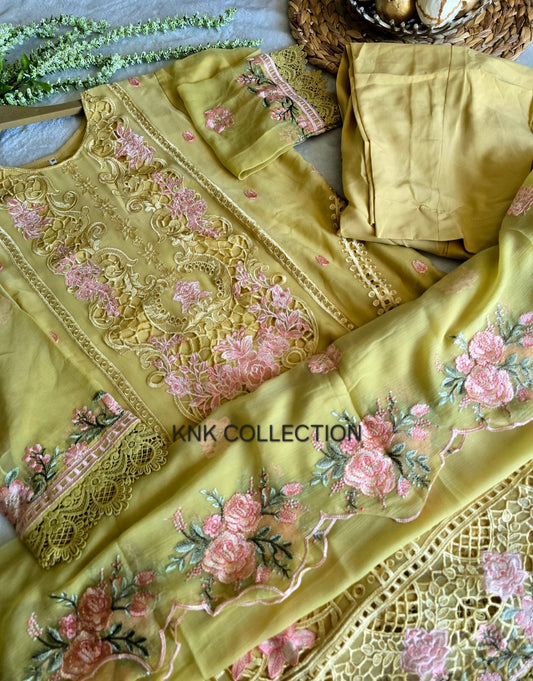 Chiffon Embroidered 3pc