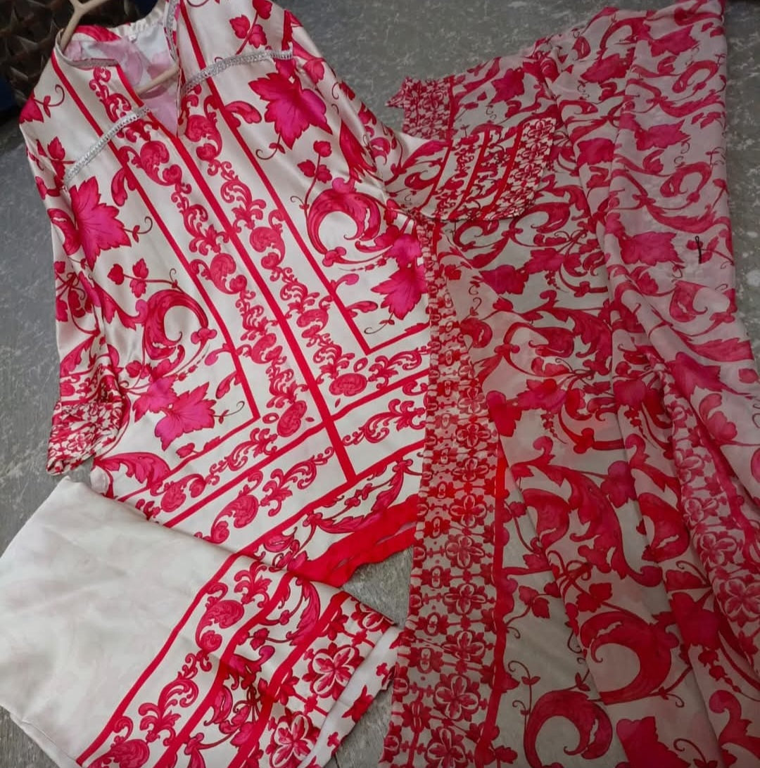 3pc Printed Silk