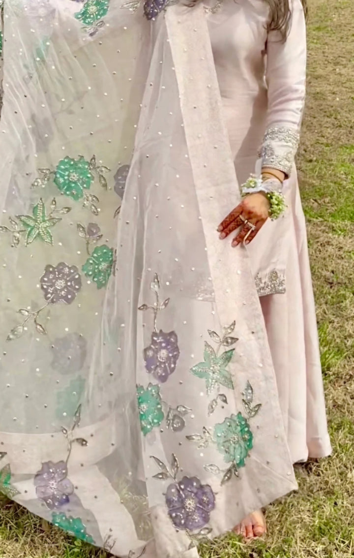 CUSTOM FORMAL HAND-PAINT DUPATTA WITH SHARARA