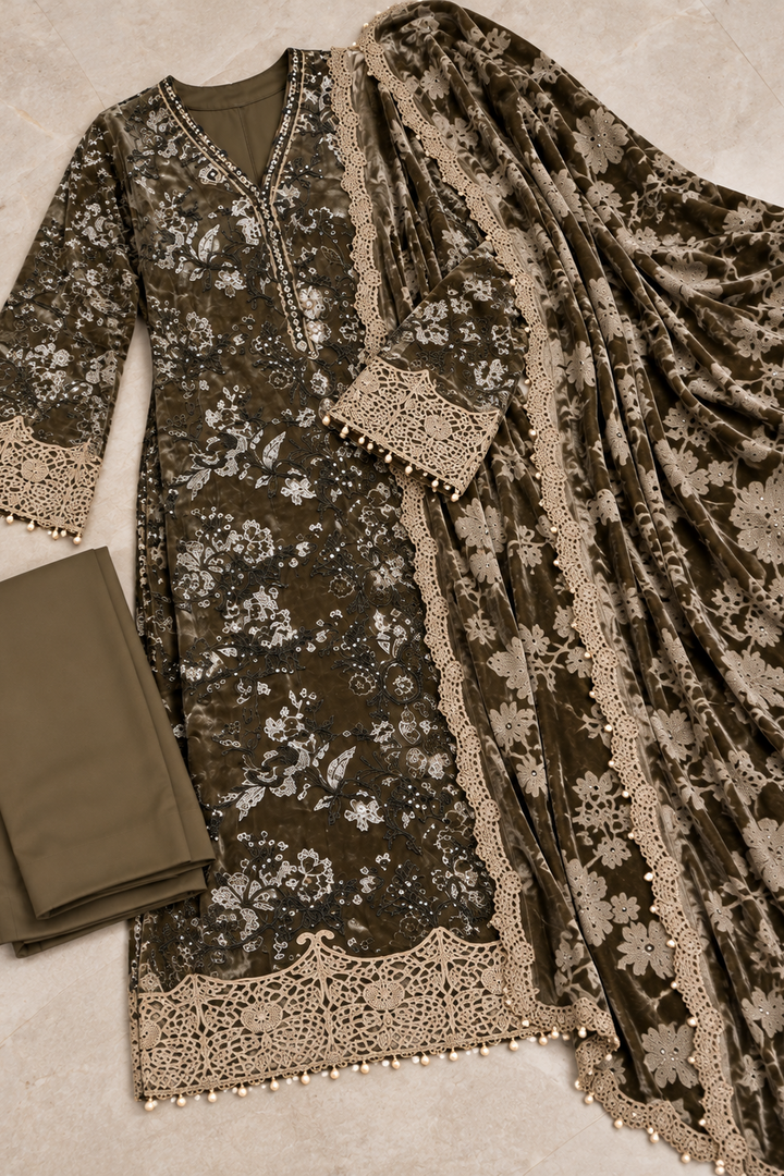 3pc Velvet Party Wear