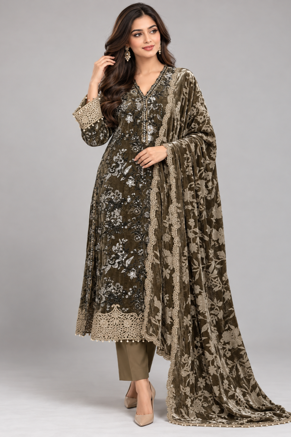 3pc Velvet Party Wear