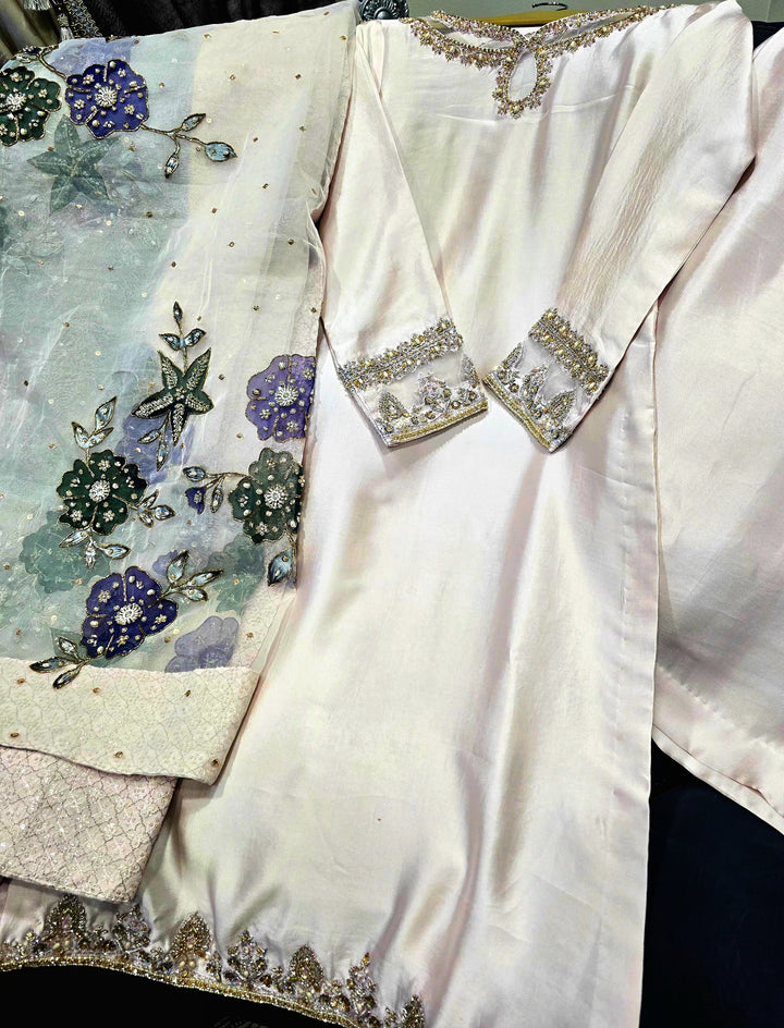 CUSTOM FORMAL HAND-PAINT DUPATTA WITH SHARARA