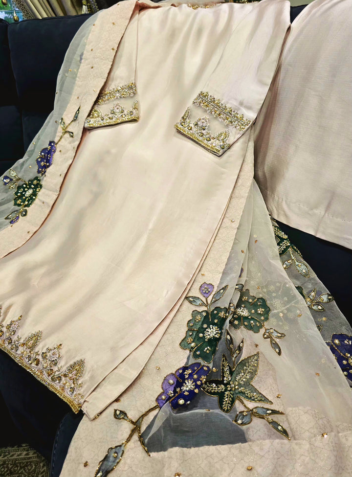CUSTOM FORMAL HAND-PAINT DUPATTA WITH SHARARA
