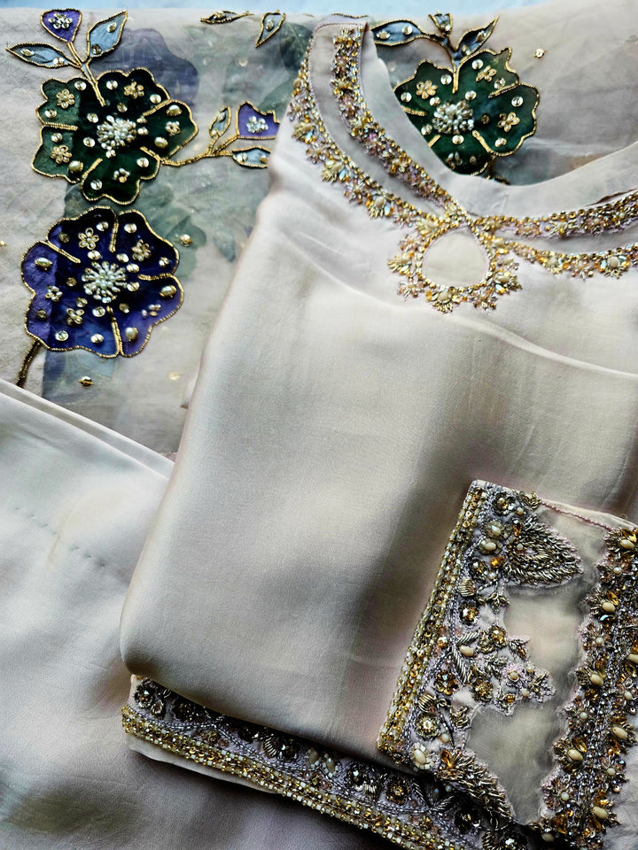 CUSTOM FORMAL HAND-PAINT DUPATTA WITH SHARARA