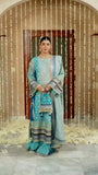 SKY BLUE PARTY WEAR SHARARA SET