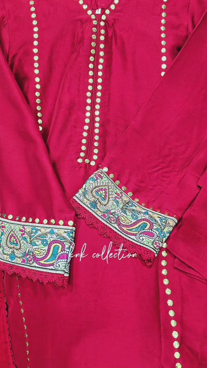 Custom-Made Sheesha Silk Traditional Embroidered Borders
