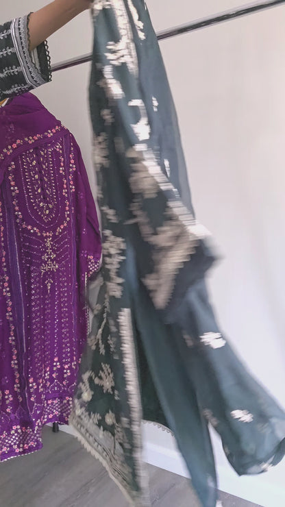 EMB CHIFFON OUTFIT