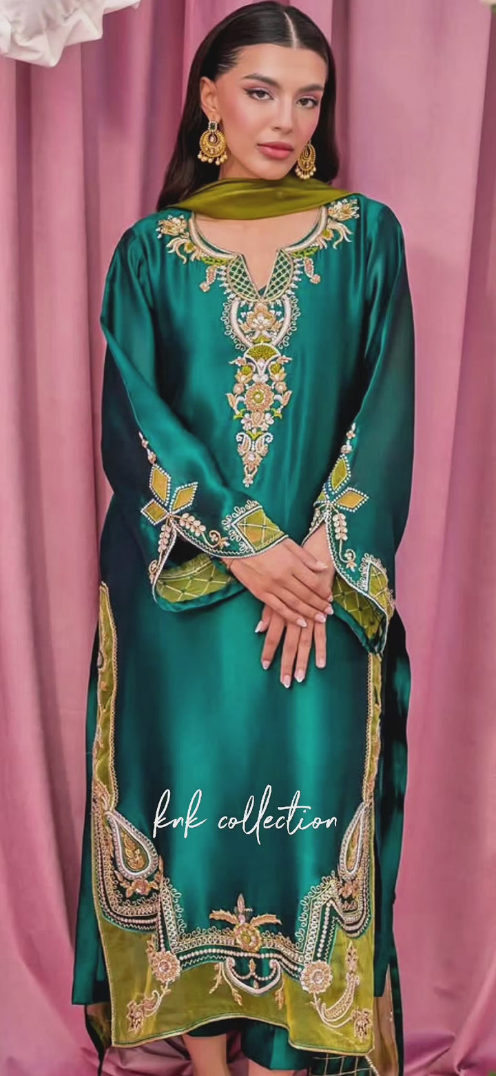 EMERALD LUXE CUSTOM OUTFIT HAND WORK